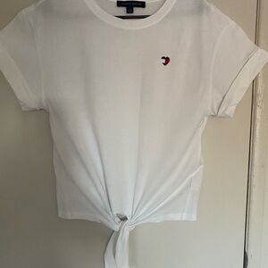 Tommy Hilfiger White Tie-Front‎ Women's Top